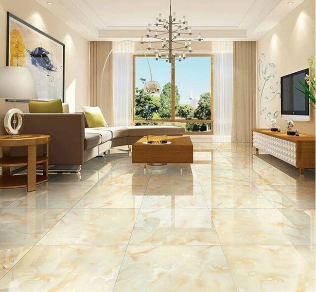 mẫu gạch 600x600 vân mây vàng